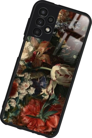 Samsung Galaxy A52 Uyumlu Karışık Çiçek Tasarımlı Parlak Silikon Kılıf