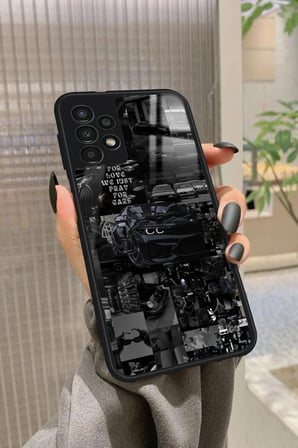 Samsung Galaxy A52 Uyumlu Araba Posteri Tasarımlı Parlak Silikon Kılıf