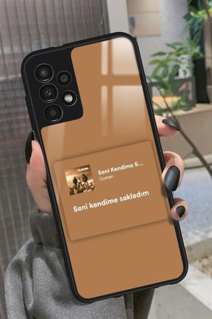 Samsung Galaxy A52 Uyumlu Şarkı Sözü Tasarımlı Parlak Silikon Kılıf