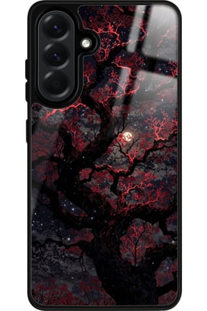 Samsung Galaxy A56 Uyumlu Van Gogh Kırmızı Ağaç Tablo Tasarımlı Parlak Silikon Kılıf