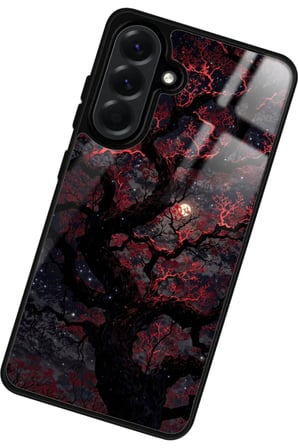 Samsung Galaxy A56 Uyumlu Van Gogh Kırmızı Ağaç Tablo Tasarımlı Parlak Silikon Kılıf