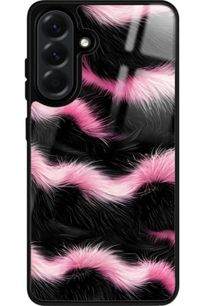 Samsung Galaxy A56 Uyumlu Pembe Zebra Tasarımlı Parlak Silikon Kılıf