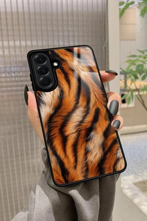 Samsung Galaxy A56 Uyumlu Sarı Leopar Tasarımlı Parlak Silikon Kılıf
