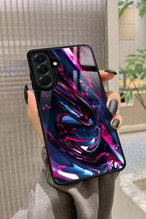 Samsung Galaxy A56 Uyumlu Karışık Mermer Tasarımlı Parlak Silikon Kılıf