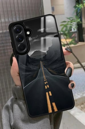 Samsung Galaxy A56 Uyumlu Yol Tasarımlı Parlak Silikon Kılıf