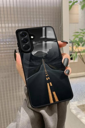 Samsung Galaxy A56 Uyumlu Yol Tasarımlı Parlak Silikon Kılıf