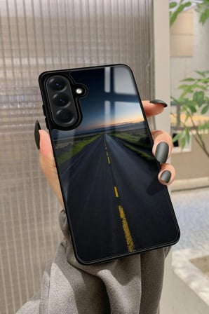 Samsung Galaxy A56 Uyumlu Yol Tasarımlı Parlak Silikon Kılıf