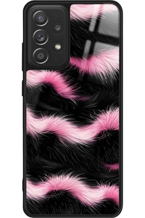 Samsung Galaxy A72 Uyumlu Pembe Zebra Tasarımlı Parlak Silikon Kılıf