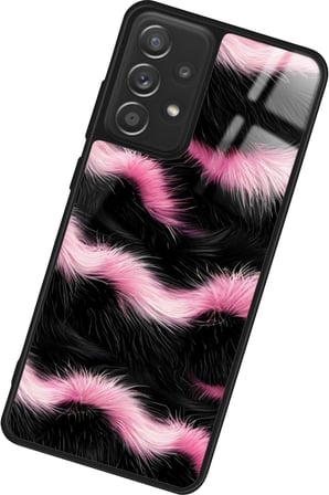 Samsung Galaxy A72 Uyumlu Pembe Zebra Tasarımlı Parlak Silikon Kılıf