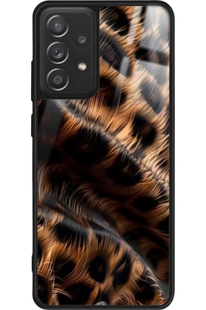 Samsung Galaxy A72 Uyumlu Kahverengi Leopar Tasarımlı Parlak Silikon Kılıf