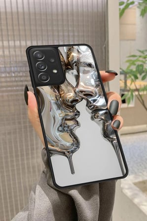 Samsung Galaxy A72 Uyumlu Beyaz Sanat Tasarımlı Parlak Silikon Kılıf
