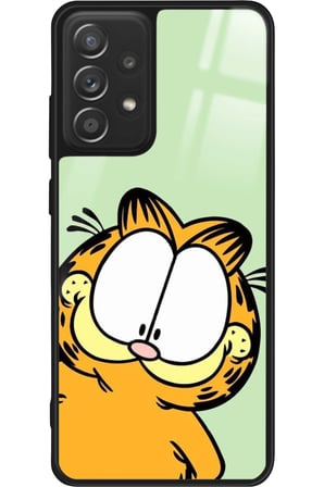 Samsung Galaxy A72 Uyumlu Garfield Tasarımlı Parlak Silikon Kılıf