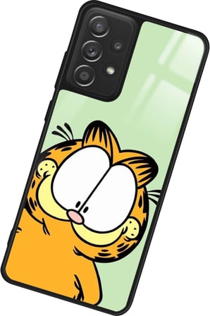 Samsung Galaxy A72 Uyumlu Garfield Tasarımlı Parlak Silikon Kılıf