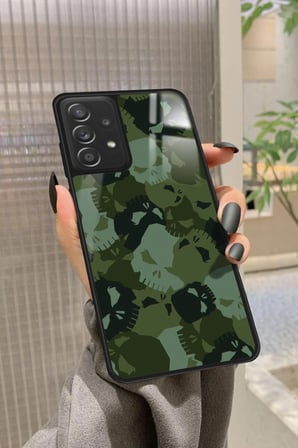 Samsung Galaxy A72 Uyumlu Kamuflaj Tasarımlı Parlak Silikon Kılıf