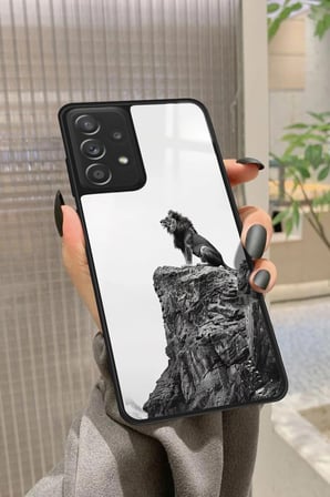 Samsung Galaxy A72 Uyumlu Aslan Tasarımlı Parlak Silikon Kılıf