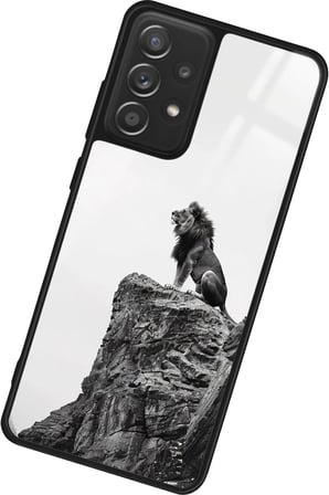 Samsung Galaxy A72 Uyumlu Aslan Tasarımlı Parlak Silikon Kılıf