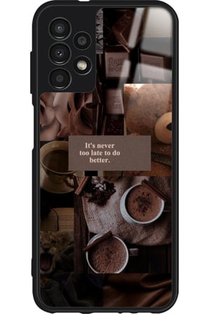 Samsung Galaxy A73 Uyumlu Kahverengi Poster Tasarımlı Parlak Silikon Kılıf