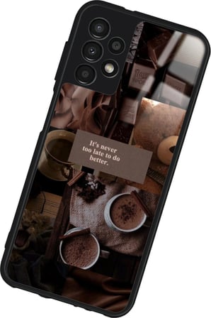 Samsung Galaxy A73 Uyumlu Kahverengi Poster Tasarımlı Parlak Silikon Kılıf