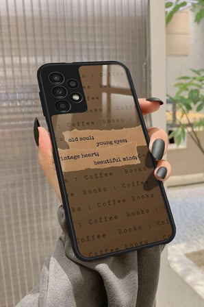 Samsung Galaxy A73 Uyumlu Kahverengi Poster Tasarımlı Parlak Silikon Kılıf