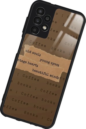 Samsung Galaxy A73 Uyumlu Kahverengi Poster Tasarımlı Parlak Silikon Kılıf
