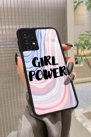 Samsung Galaxy A73 Uyumlu Girl Power Tasarımlı Parlak Silikon Kılıf