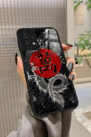 Samsung Galaxy A73 Uyumlu Dragon Tasarımlı Parlak Silikon Kılıf
