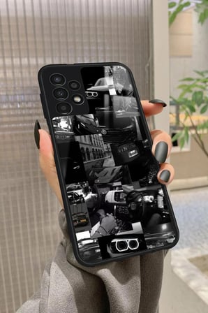 Samsung Galaxy A73 Uyumlu Araba Posteri Tasarımlı Parlak Silikon Kılıf