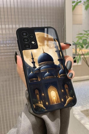 Samsung Galaxy A73 Uyumlu Cami Tasarımlı Parlak Silikon Kılıf