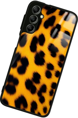 Samsung Galaxy M34 Uyumlu Sarı Leopar Tasarımlı Parlak Silikon Kılıf