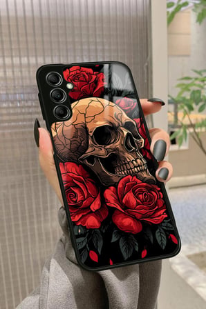 Samsung Galaxy M34 Uyumlu Kurukafa Posteri Tasarımlı Parlak Silikon Kılıf