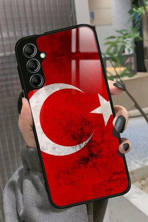 Samsung Galaxy M34 Uyumlu Türk Bayrağı Tasarımlı Parlak Silikon Kılıf
