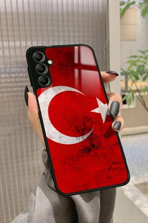 Samsung Galaxy M34 Uyumlu Türk Bayrağı Tasarımlı Parlak Silikon Kılıf