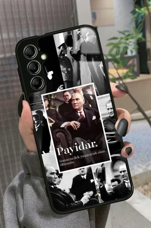 Samsung Galaxy M34 Uyumlu Atatürk Poster Tasarımlı Parlak Silikon Kılıf