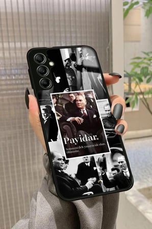 Samsung Galaxy M34 Uyumlu Atatürk Poster Tasarımlı Parlak Silikon Kılıf
