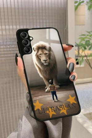 Samsung Galaxy M34 Uyumlu Aslan Tasarımlı Parlak Silikon Kılıf