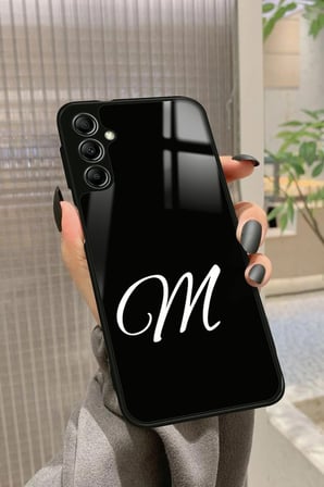 Samsung Galaxy M34 Uyumlu M Harfi Yazılı Parlak Silikon Kılıf