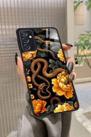 Samsung Galaxy M52 Uyumlu Yılan Tasarımlı Parlak Silikon Kılıf