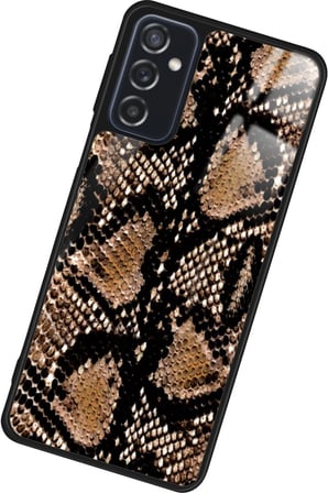 Samsung Galaxy M52 Uyumlu Yılan Derisi Tasarımlı Parlak Silikon Kılıf