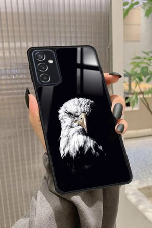 Samsung Galaxy M52 Uyumlu Kartal Tasarımlı Parlak Silikon Kılıf