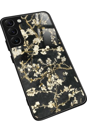 Samsung Galaxy S22 Uyumlu Van Gogh Siyah Ağaç Tablo Tasarımlı Parlak Silikon Kılıf
