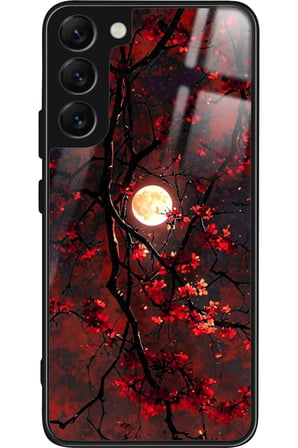 Samsung Galaxy S22 Uyumlu Van Gogh Kırmızı Ağaç Tablo Tasarımlı Parlak Silikon Kılıf