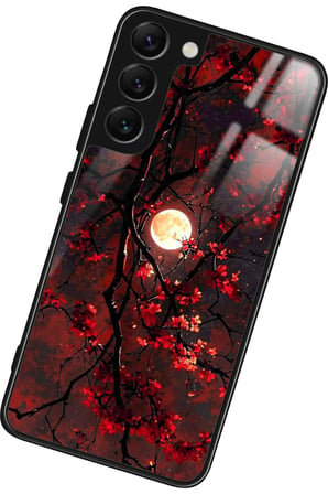 Samsung Galaxy S22 Uyumlu Van Gogh Kırmızı Ağaç Tablo Tasarımlı Parlak Silikon Kılıf