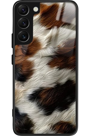 Samsung Galaxy S22 Uyumlu Kahverengi Leopar Tasarımlı Parlak Silikon Kılıf
