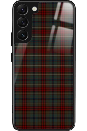Samsung Galaxy S22 Uyumlu Bordo Kare Tasarımlı Parlak Silikon Kılıf