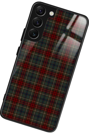 Samsung Galaxy S22 Uyumlu Bordo Kare Tasarımlı Parlak Silikon Kılıf