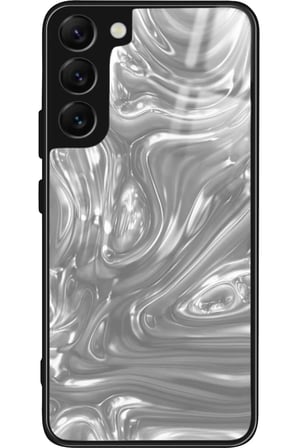 Samsung Galaxy S22 Uyumlu Beyaz Tasarımlı Parlak Silikon Kılıf