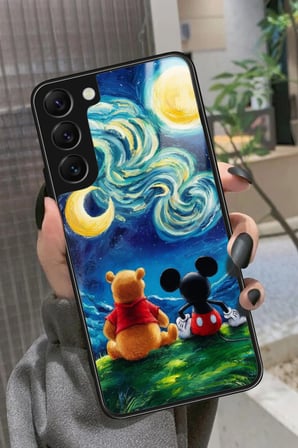 Samsung Galaxy S22 Uyumlu Mıckey Donald Tasarımlı Parlak Silikon Kılıf