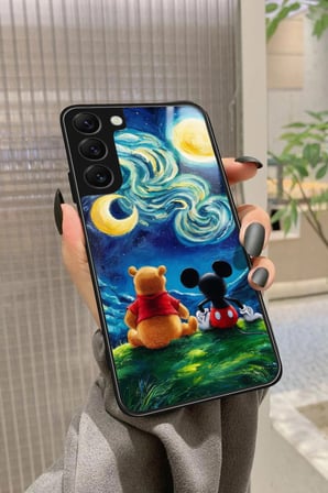 Samsung Galaxy S22 Uyumlu Mıckey Donald Tasarımlı Parlak Silikon Kılıf