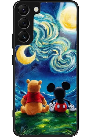 Samsung Galaxy S22 Uyumlu Mıckey Donald Tasarımlı Parlak Silikon Kılıf