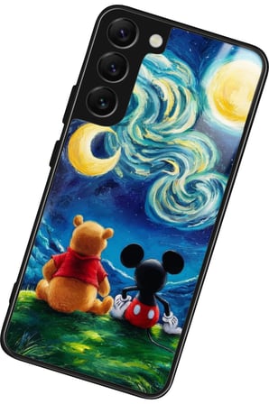 Samsung Galaxy S22 Uyumlu Mıckey Donald Tasarımlı Parlak Silikon Kılıf